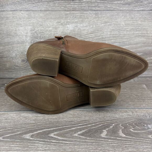 Frye Judith Double Zip Wheat Tan Leather Women’s Sz 10M Heeled Ankle Boots - Picture 8 of 12